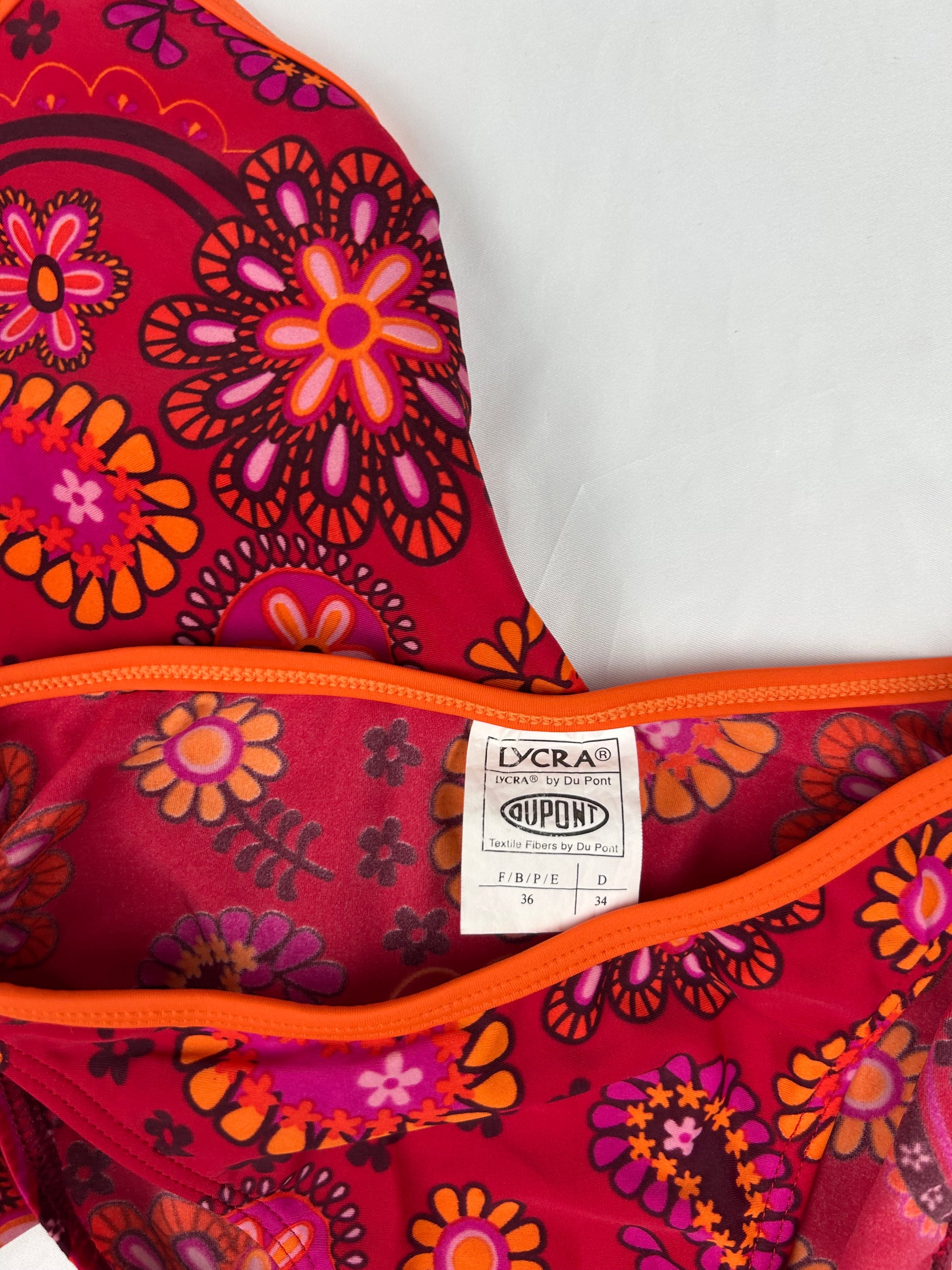 Red floral cami top bikini set (XS/S)