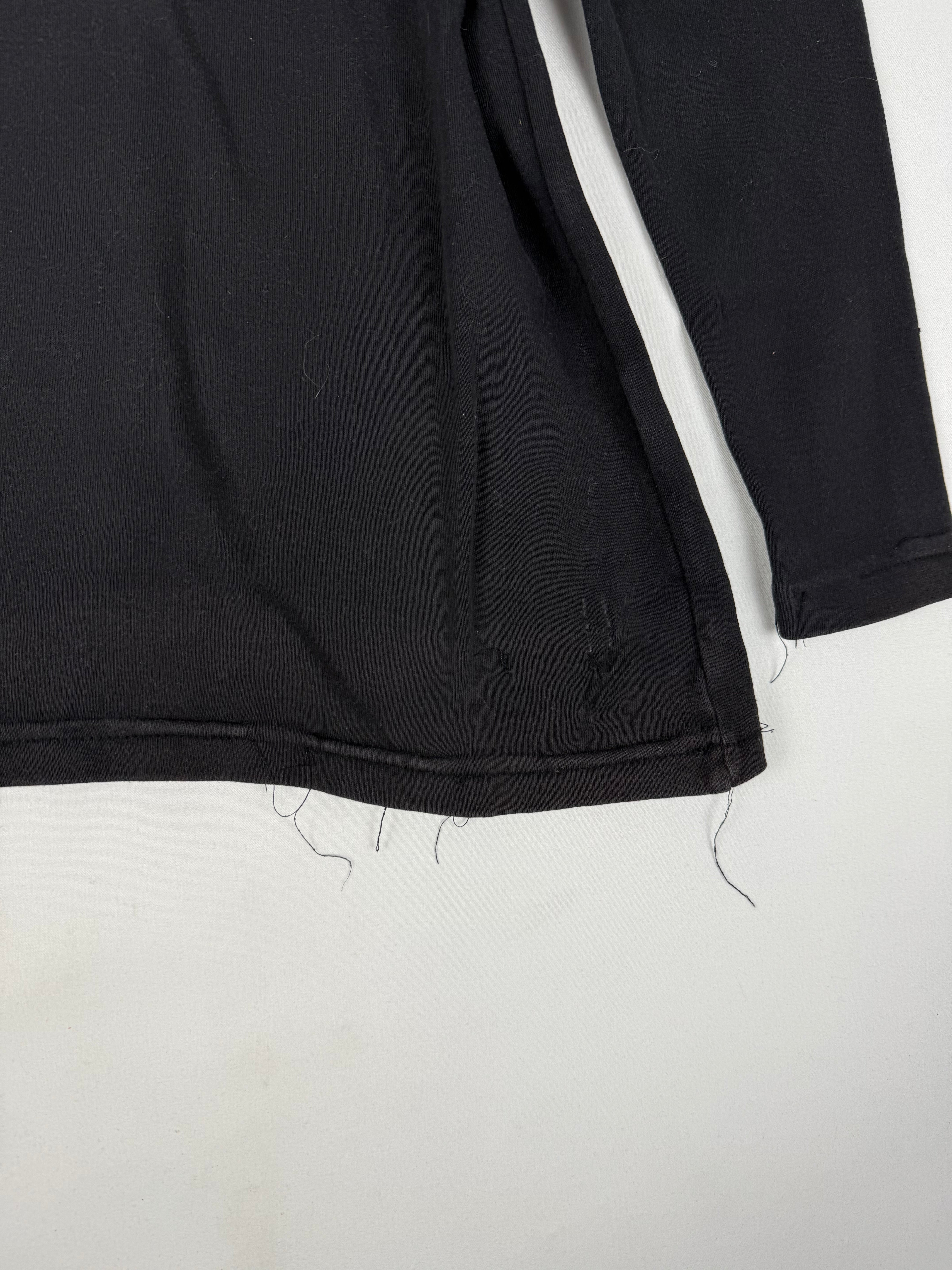 Black graphic polo neck long sleeves top (S)