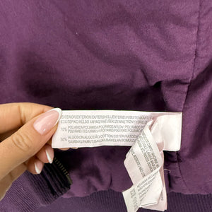 Purple zip up high neck biker jacket (S)