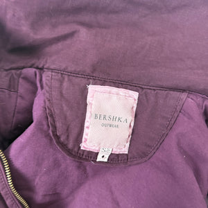 Purple zip up high neck biker jacket (S)
