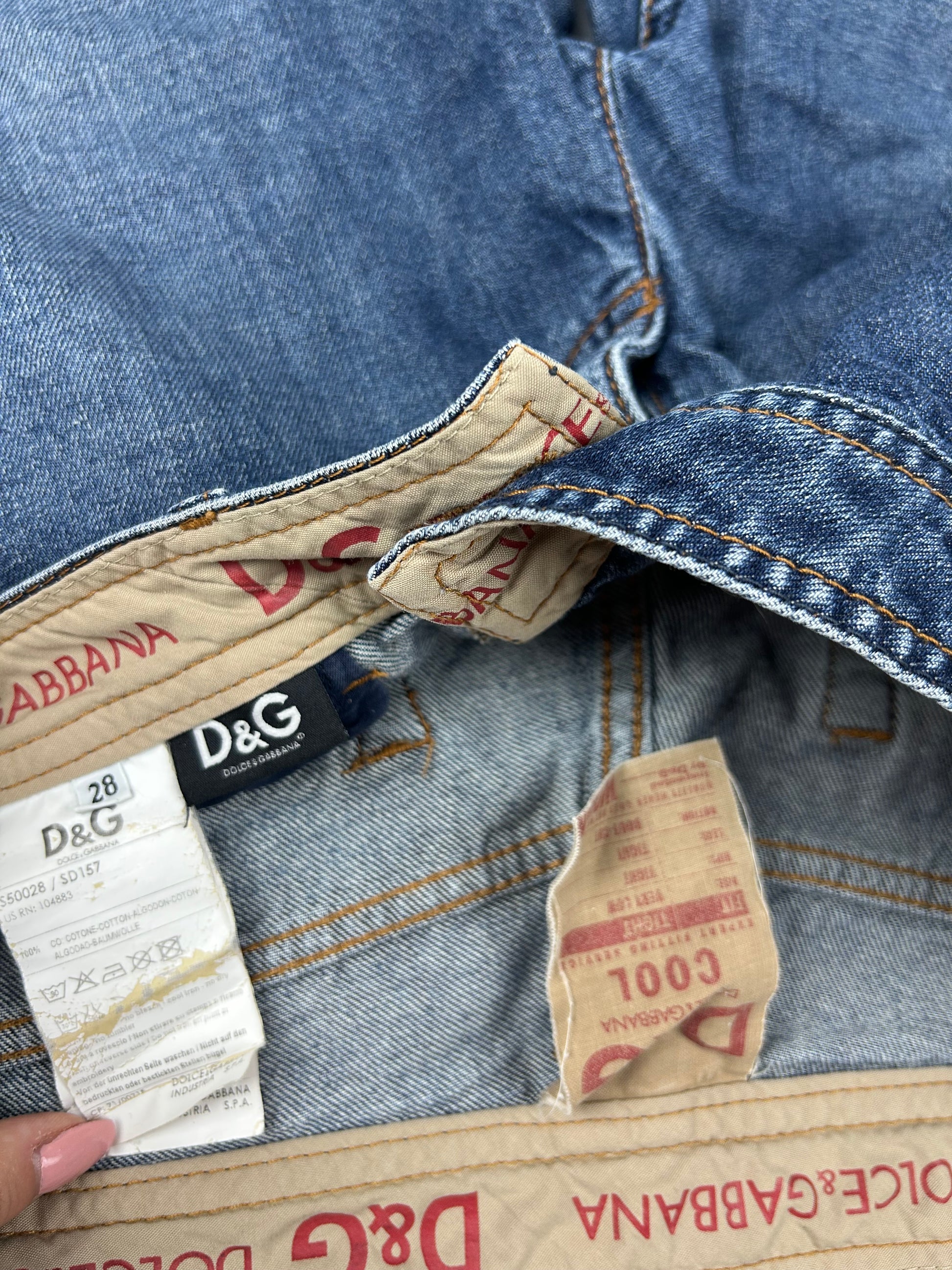 Blue denim low waist jorts (S/M)