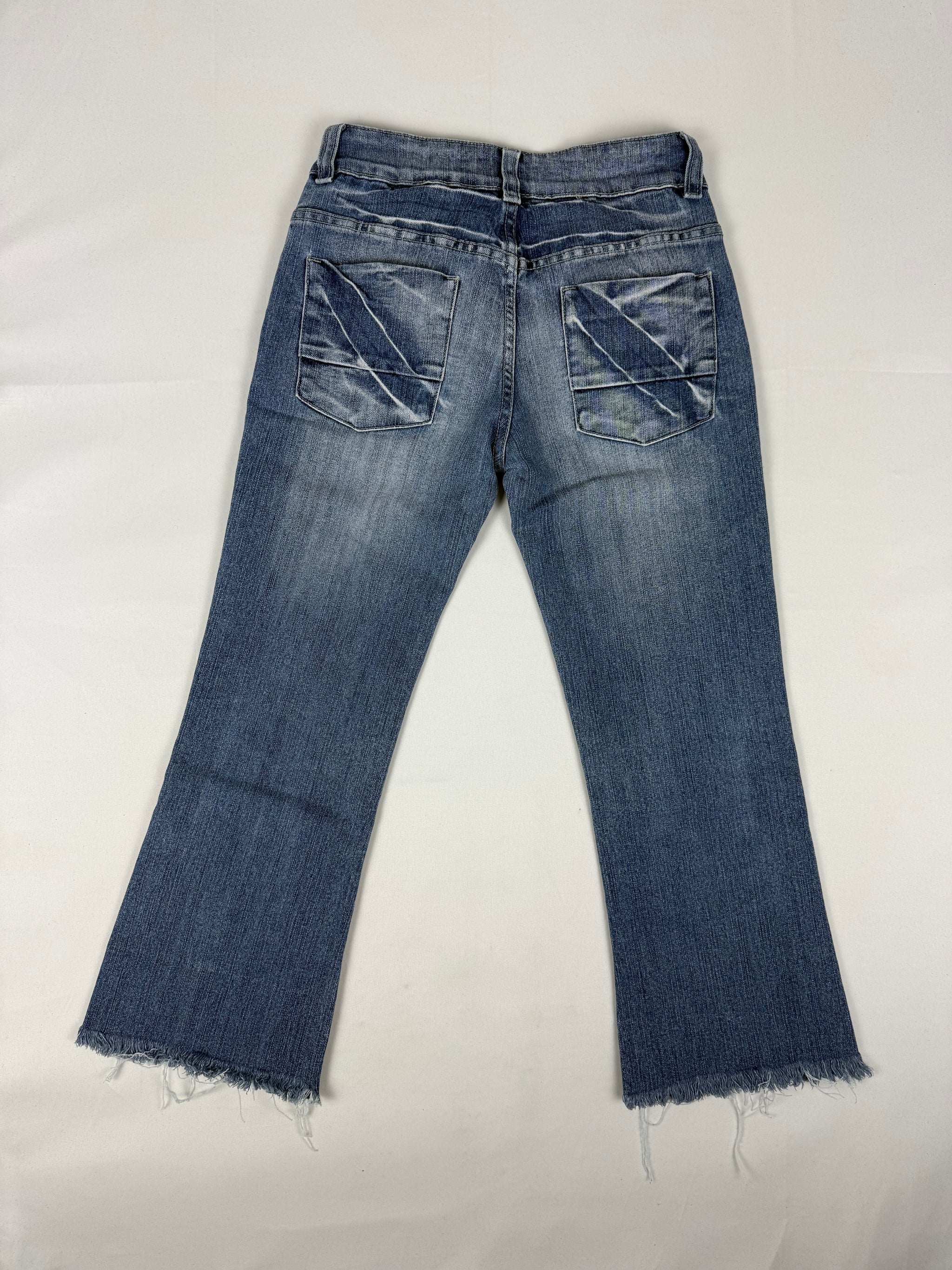 Blue denim low waist capri pants (XS)