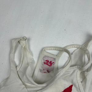 White tight fit cotton tank top (XS)