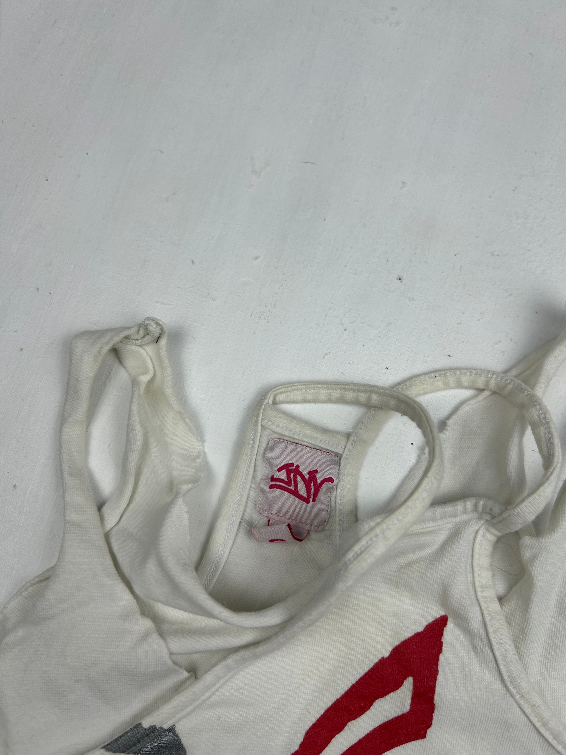 White tight fit cotton tank top (XS)
