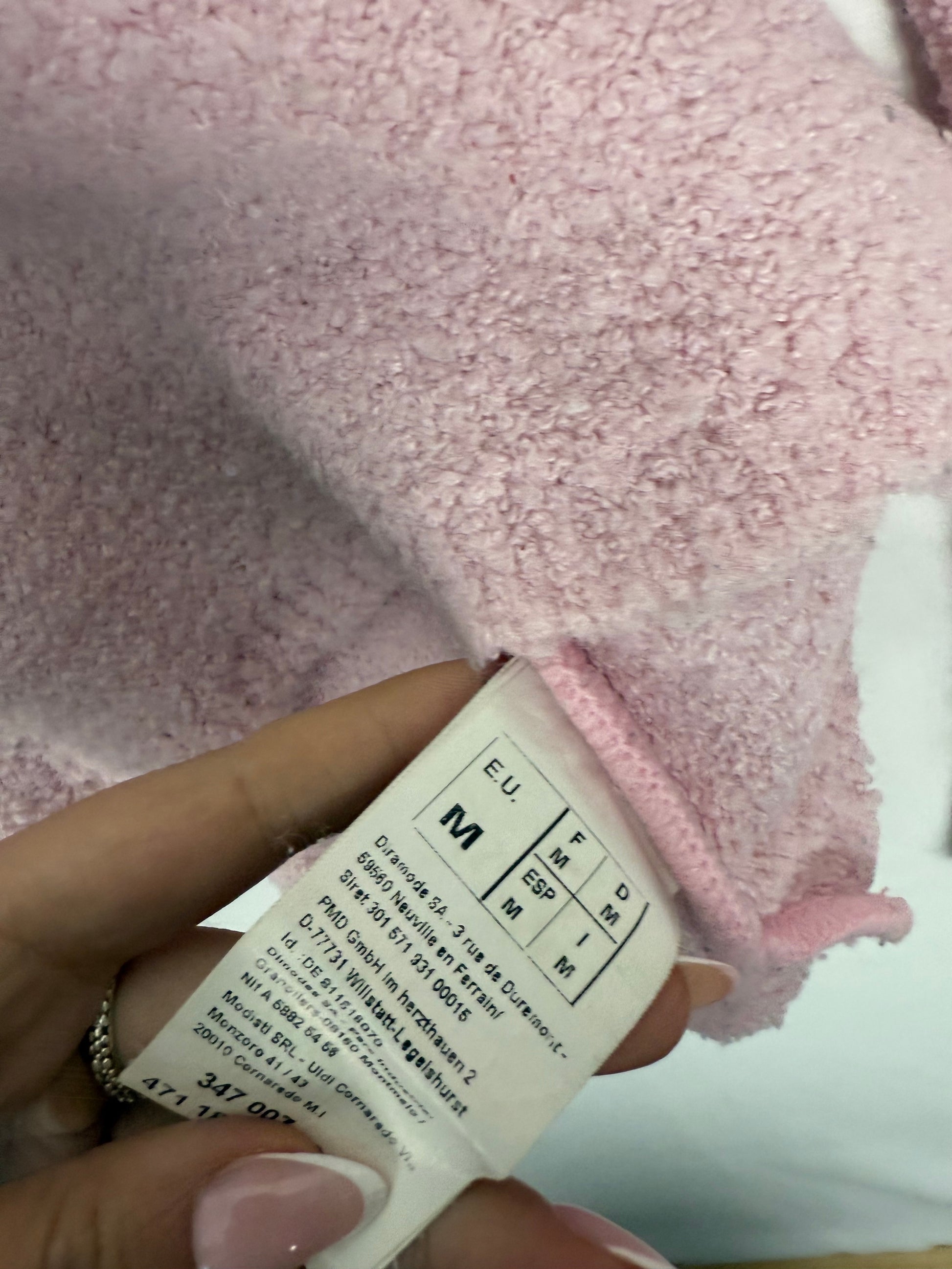 Baby pink bardot off shoulder jumper (M)