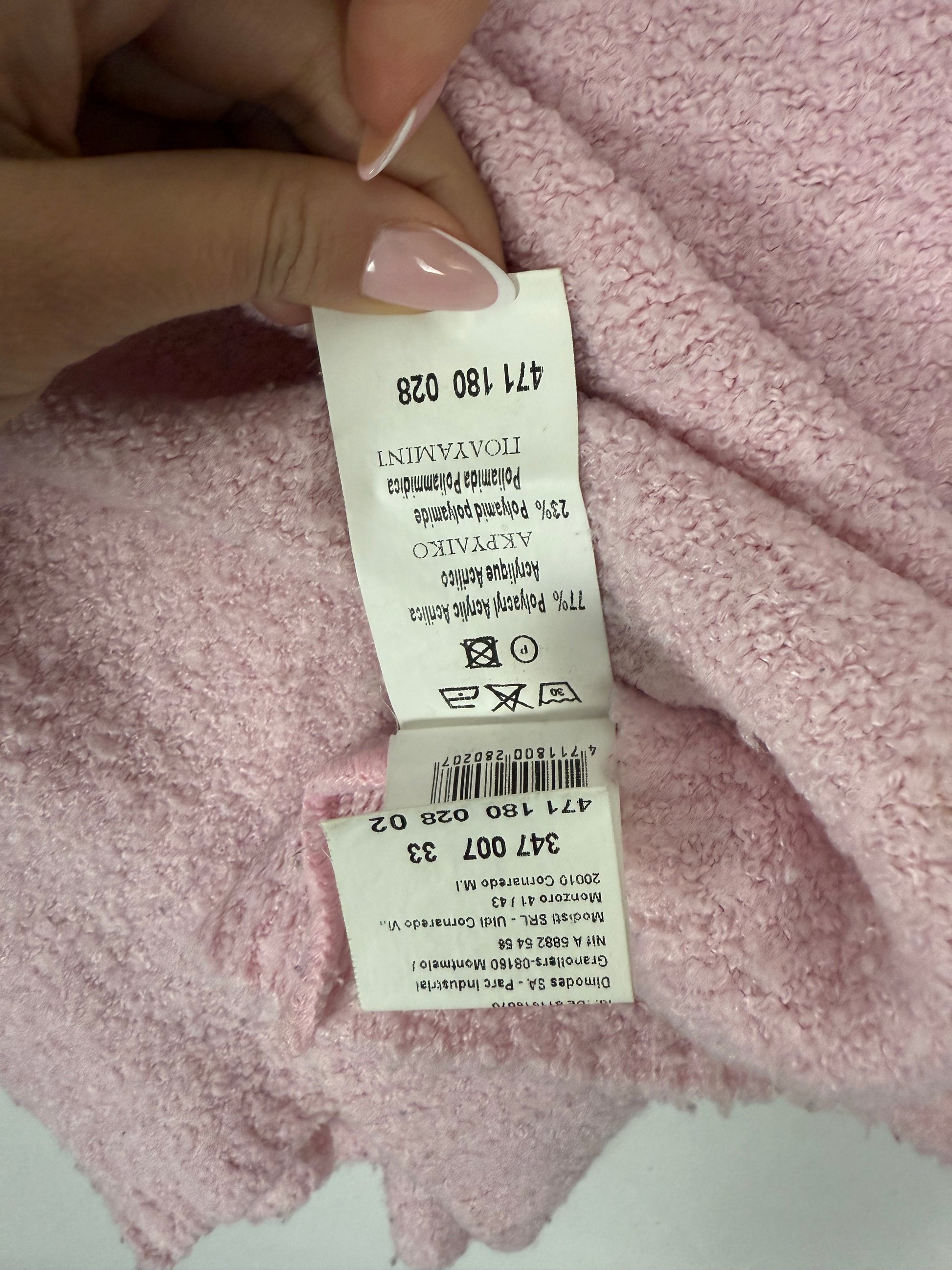 Baby pink bardot off shoulder jumper (M)