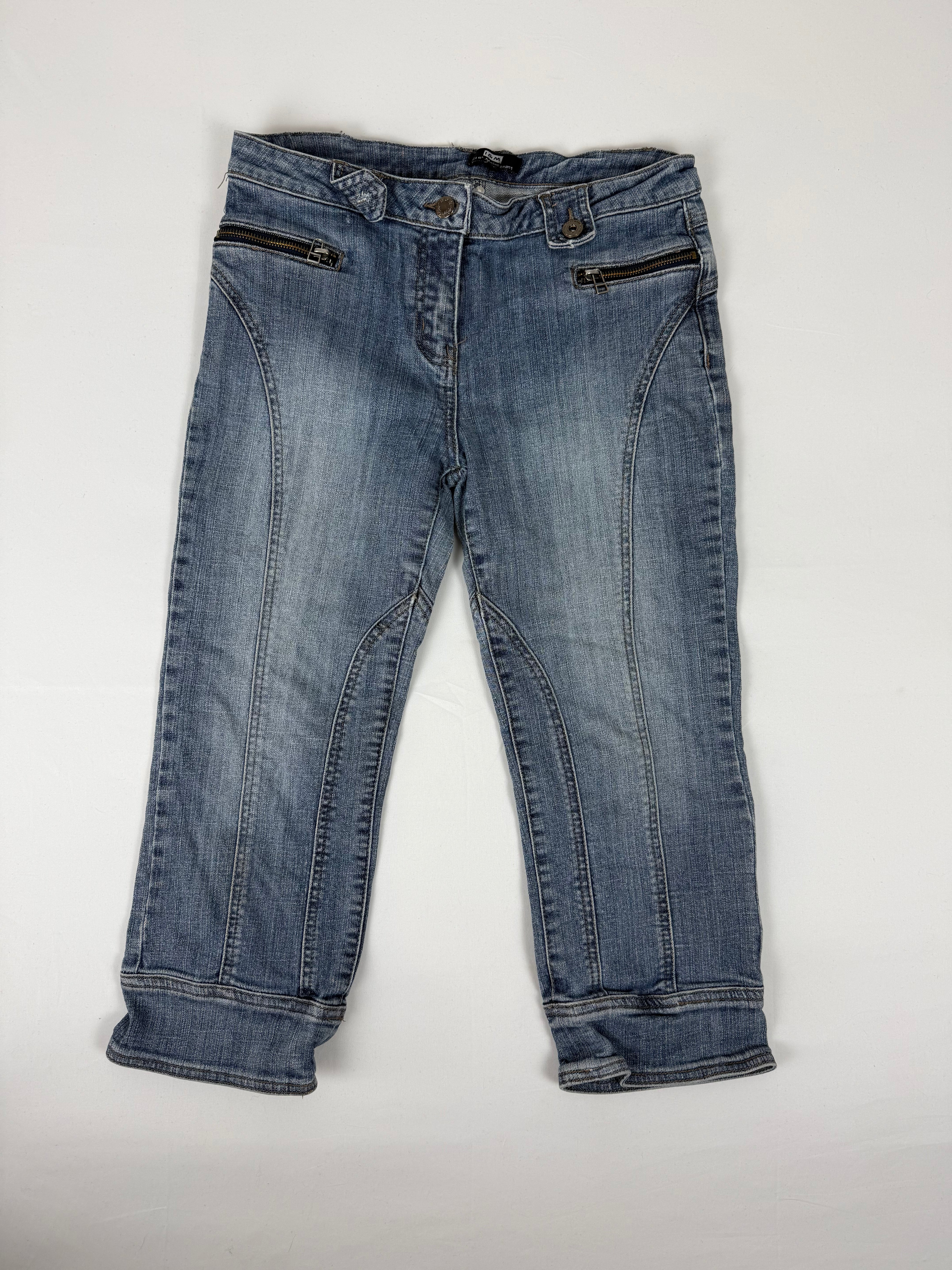 Blue denim low rise capri pants (M)