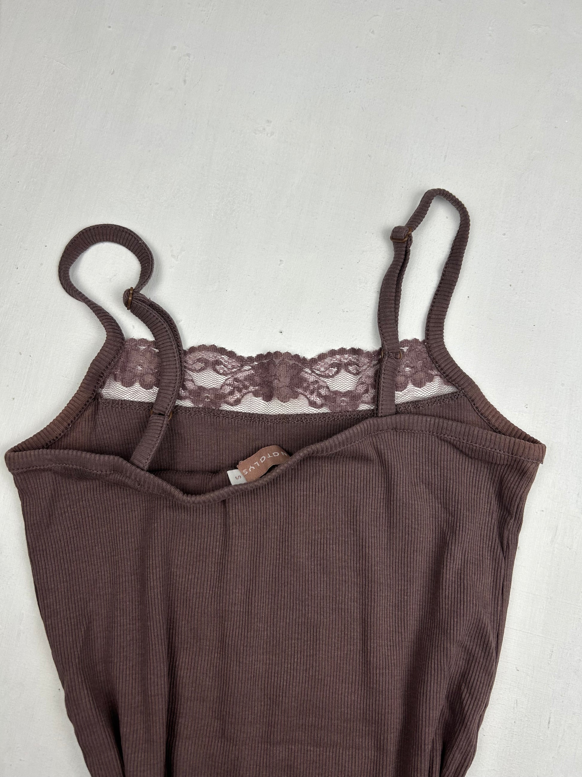 Purple lace detail cami top (S/M)