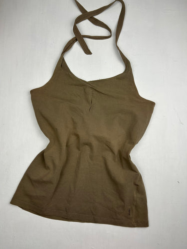 Khaki halter top with inside bra (2XL)