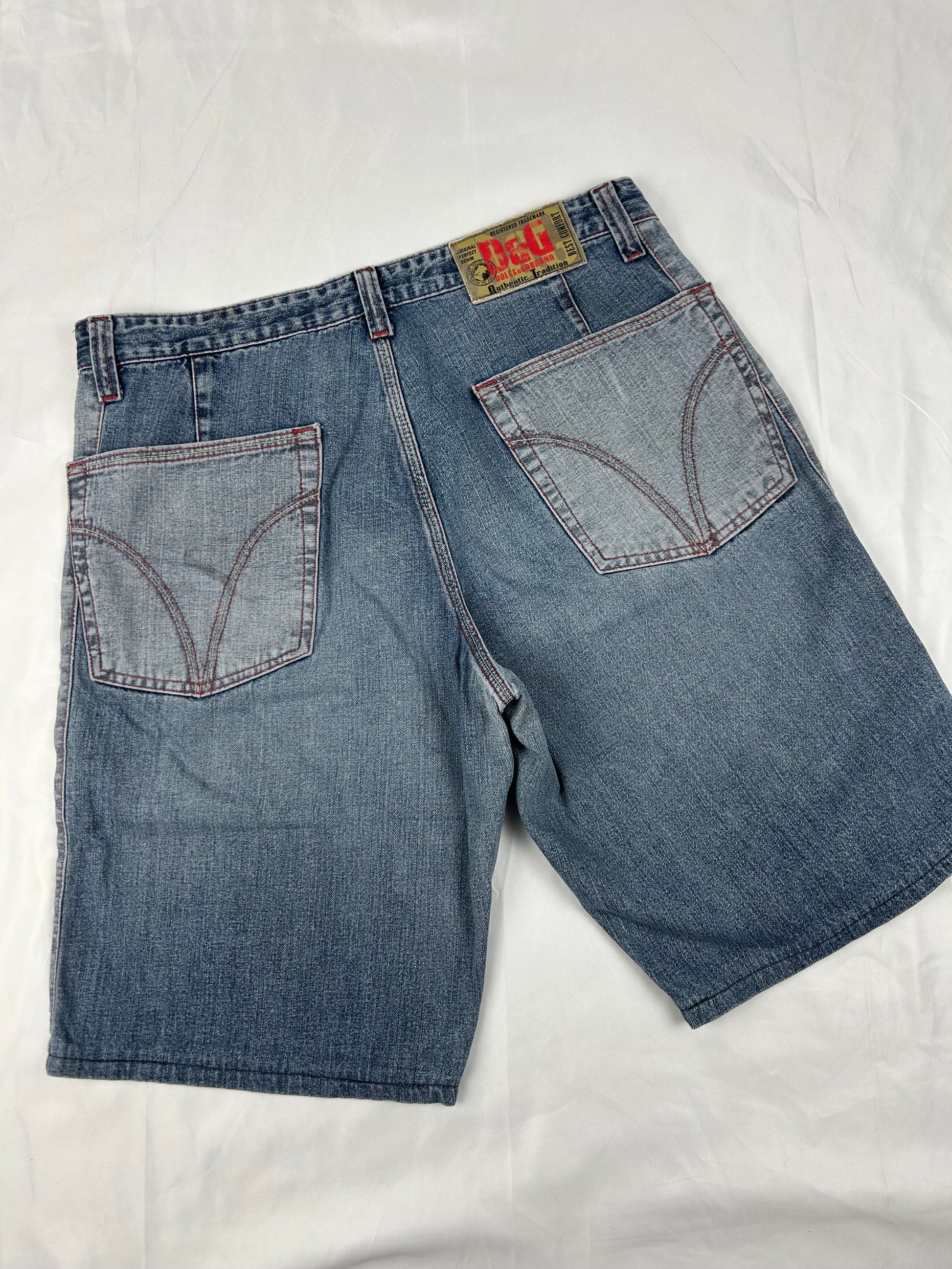 Blue denim low waist  jorts (M)