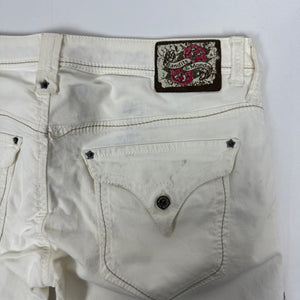 White low rise embroidered denim capri pants (M/L)