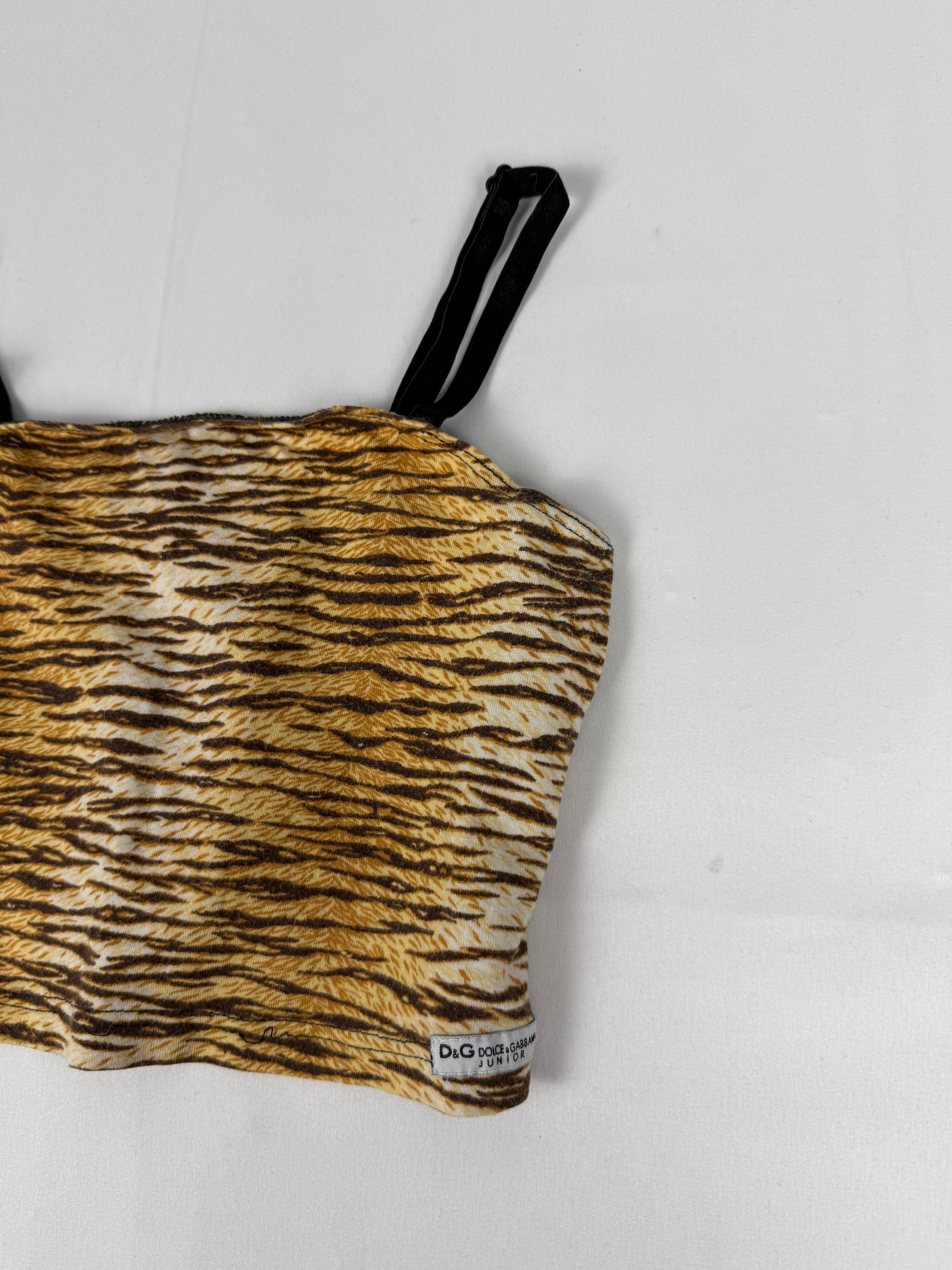 Beige animal print cotton crop cami top (XS/S)