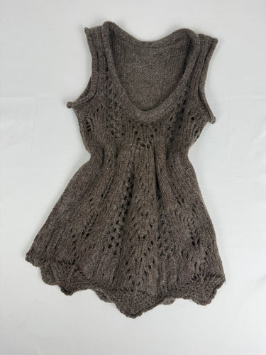 Khaki wool knitted jumper top (S/M)