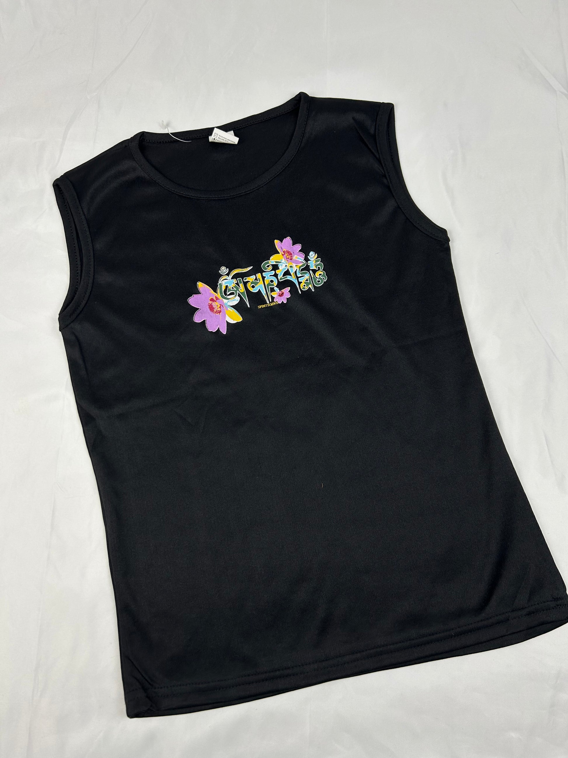 Black graphic tank top (S/M)