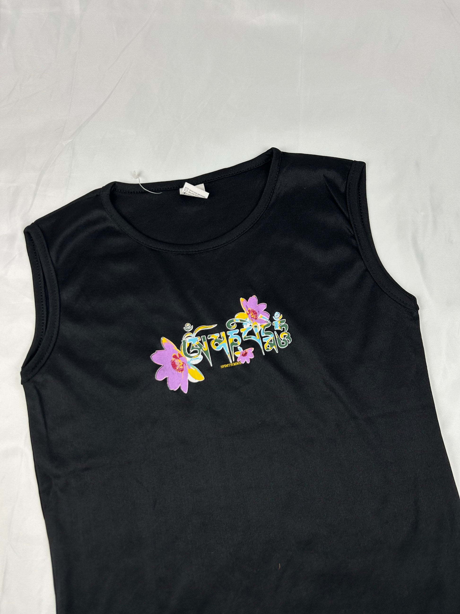 Black graphic tank top (S/M)