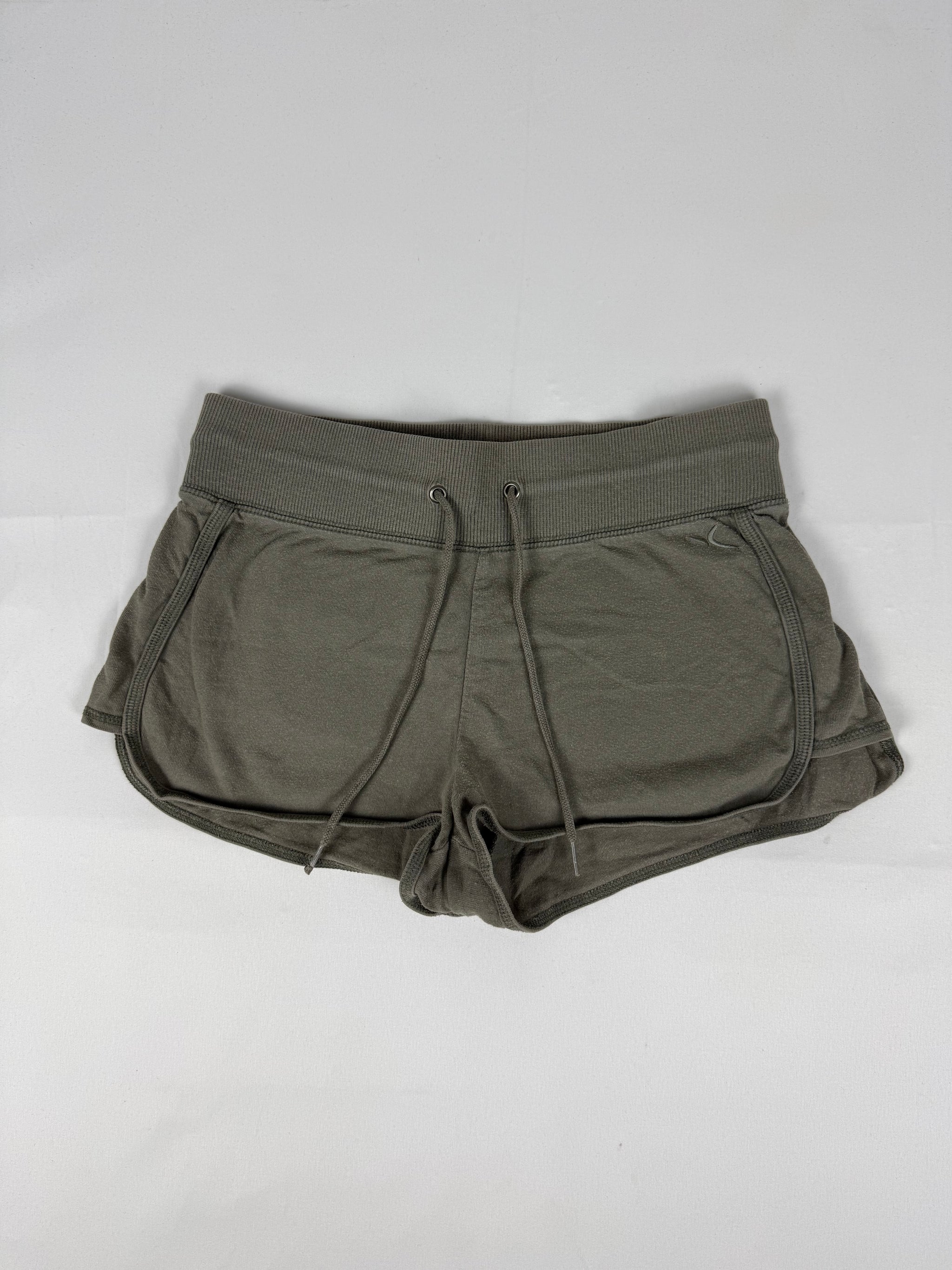 Khaki activewear low rise mini short (S)