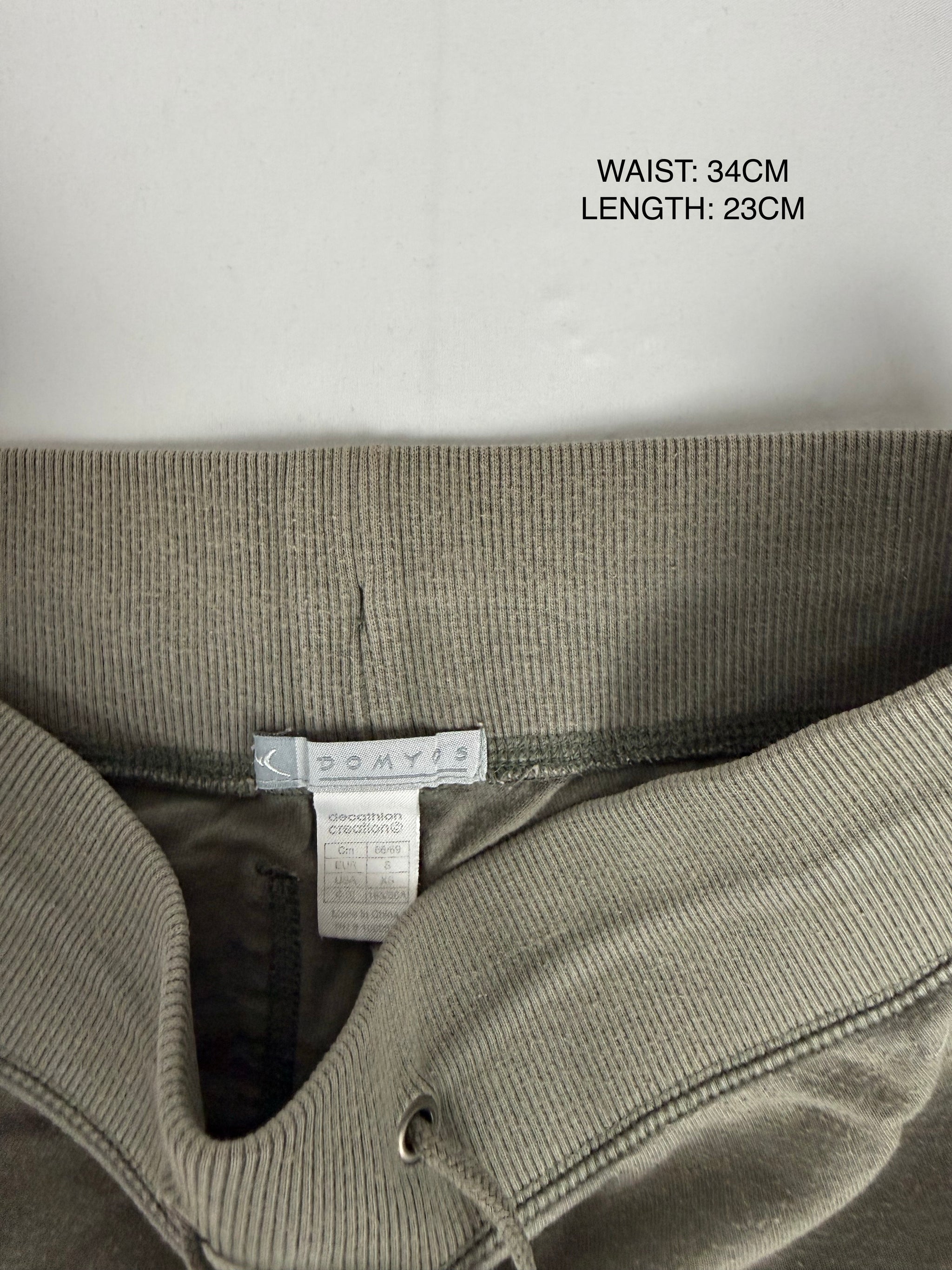Khaki activewear low rise mini short (S)