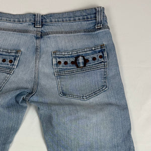 Blue denim low rise capri pants (S)