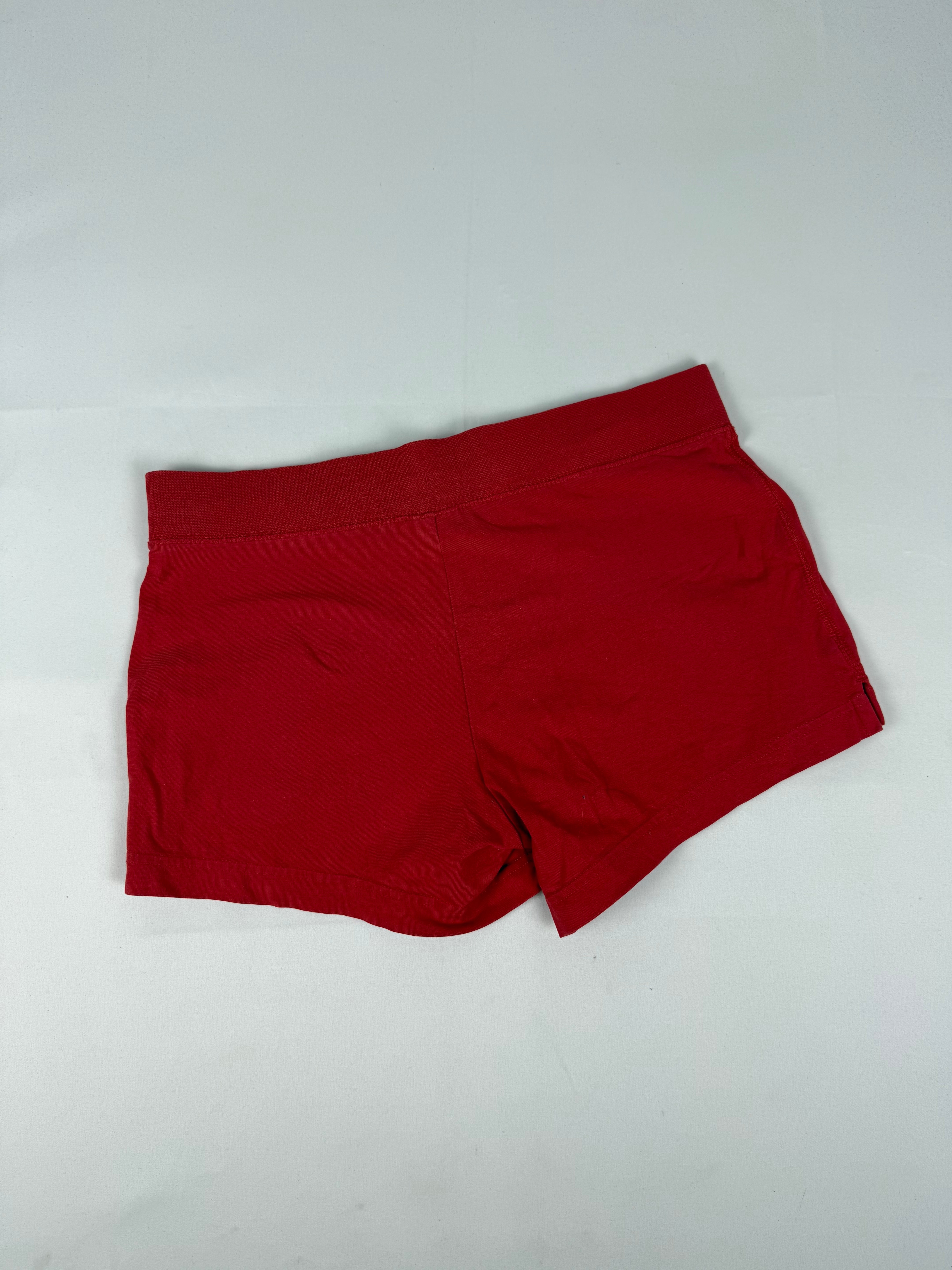 Red activewear low rise mini short (S)