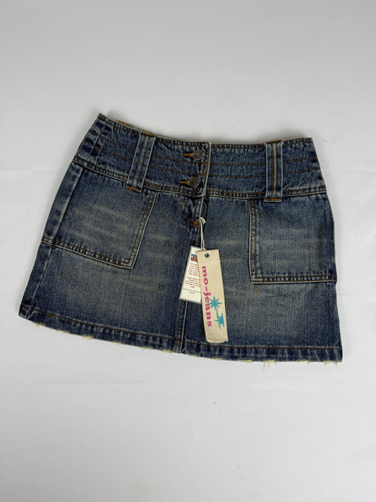 Blue denim low rise brand new mini skirt (S)