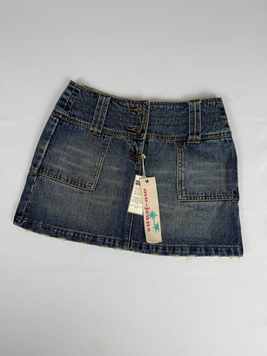 Blue denim low rise brand new mini skirt (S)