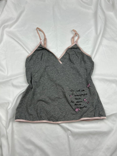 Grey cotton cami top (M)