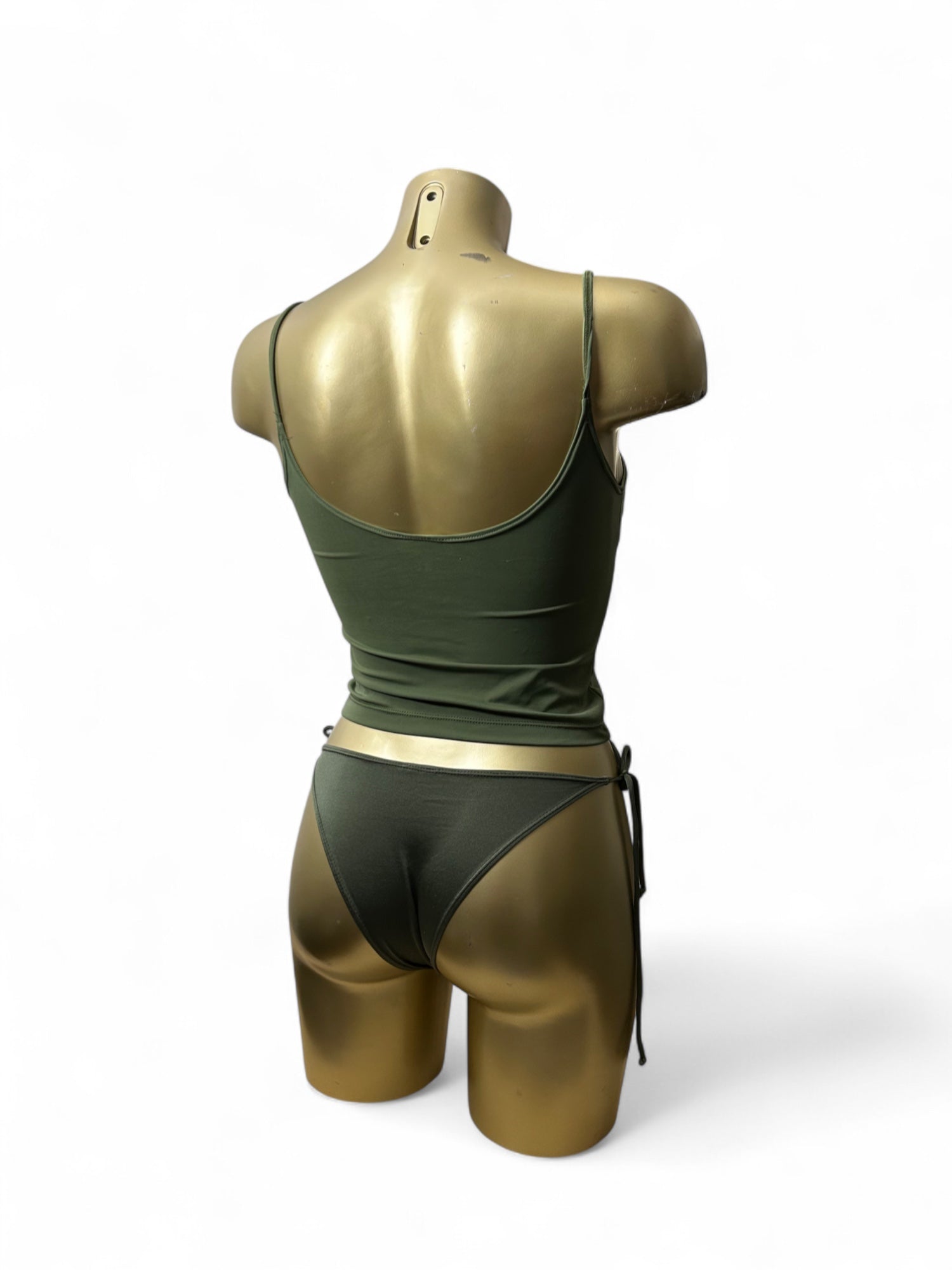 Khaki cami top bikini set (XS/S)