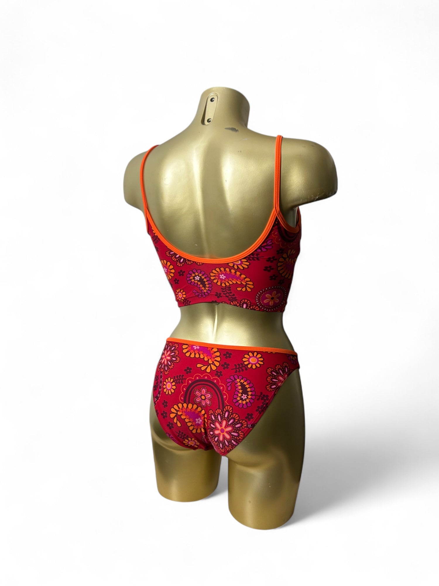 Red floral cami top bikini set (XS/S)