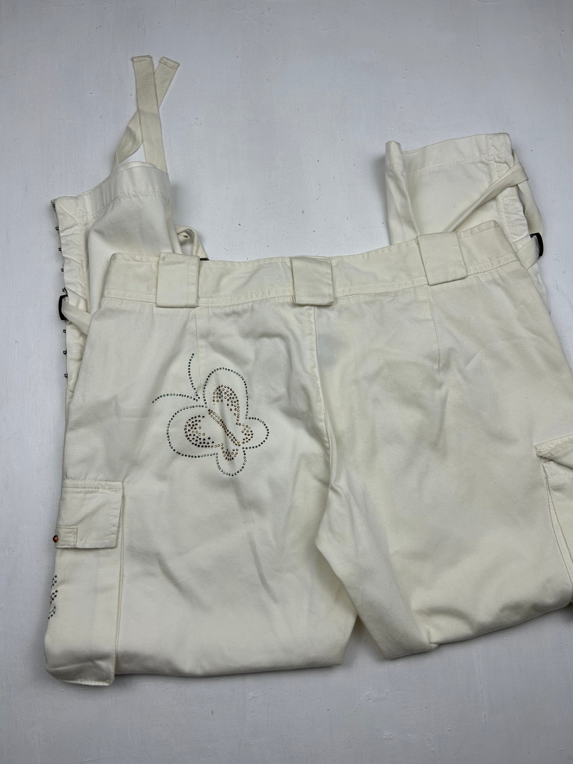 Cream low waist capri pants (M)
