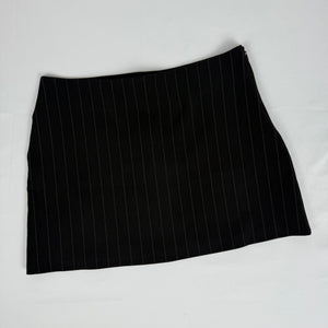 Black office siren striped low rise mini skirt (S/M)