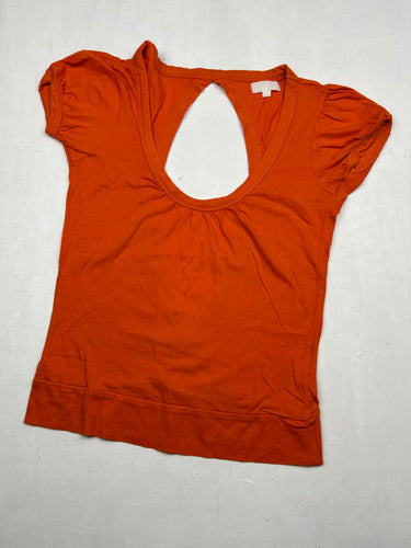 Orange cotton backless tee (S)