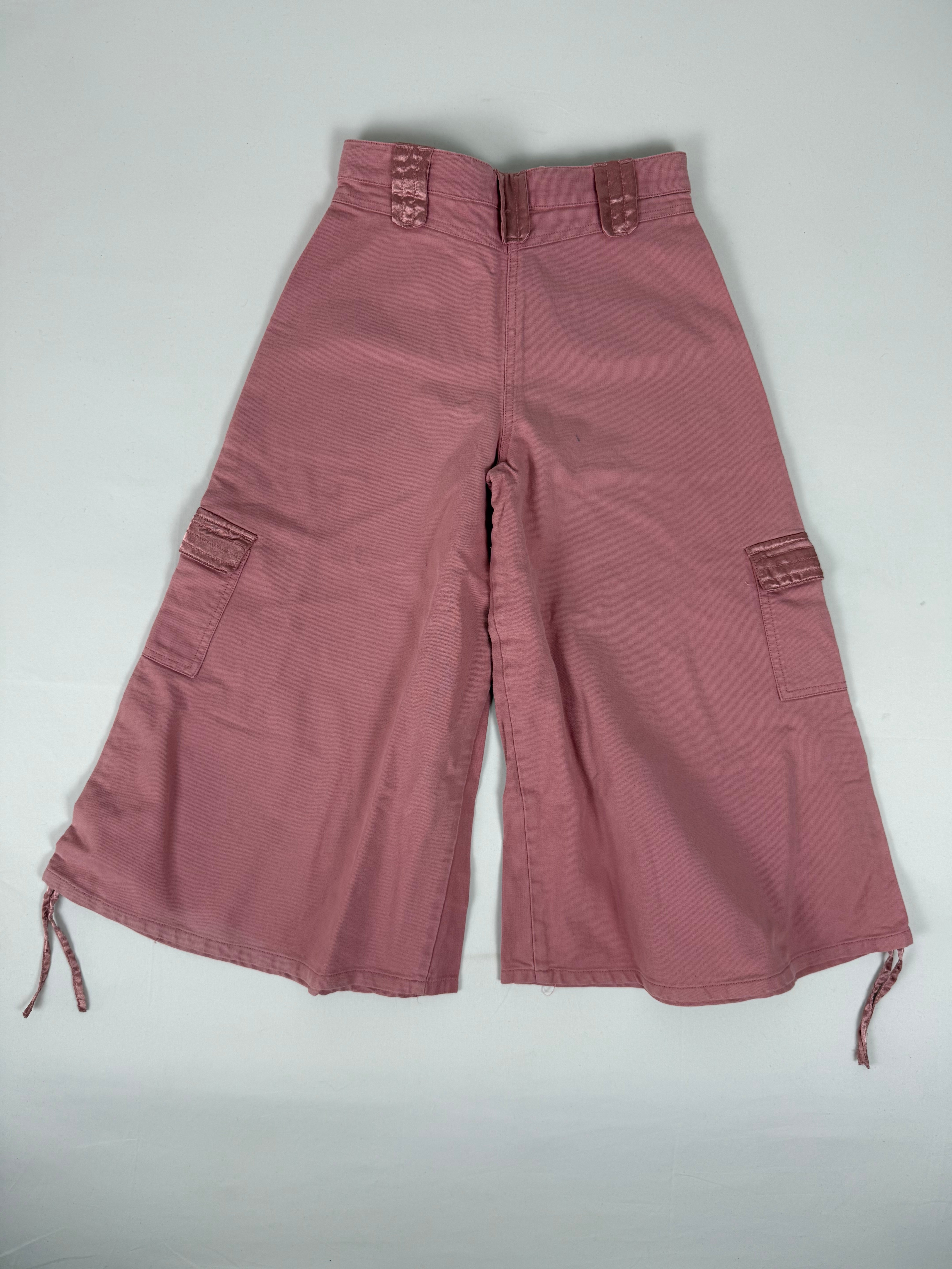 Pink low rise baggy capri pants (XS)