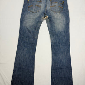 Blue low rise bootcut flare denim pants (M)