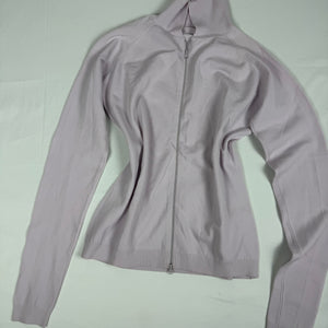 Pink polo neck tight fit zip up jumper (S/M)