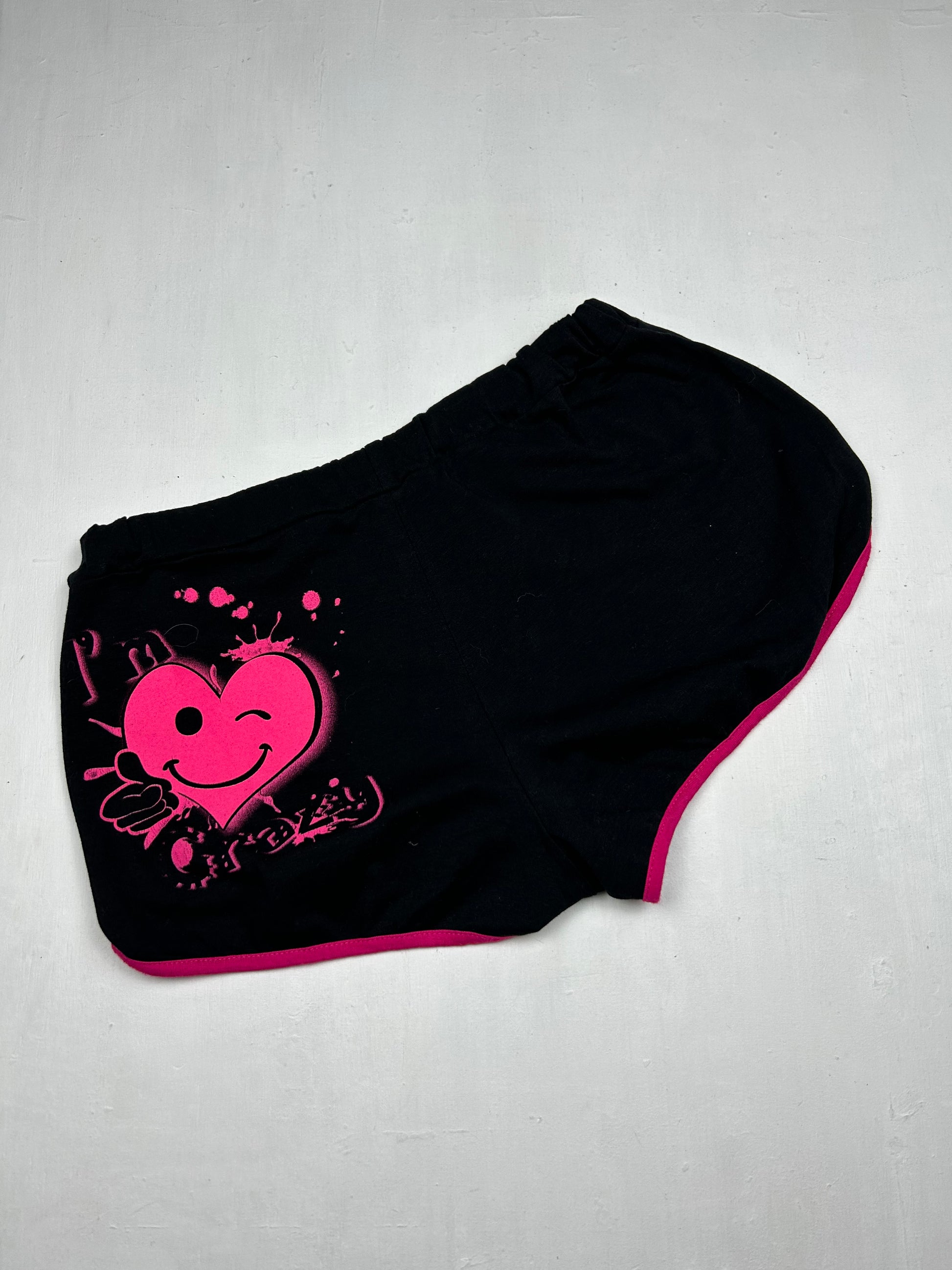 Black & pink low rise mini short (XS/S)