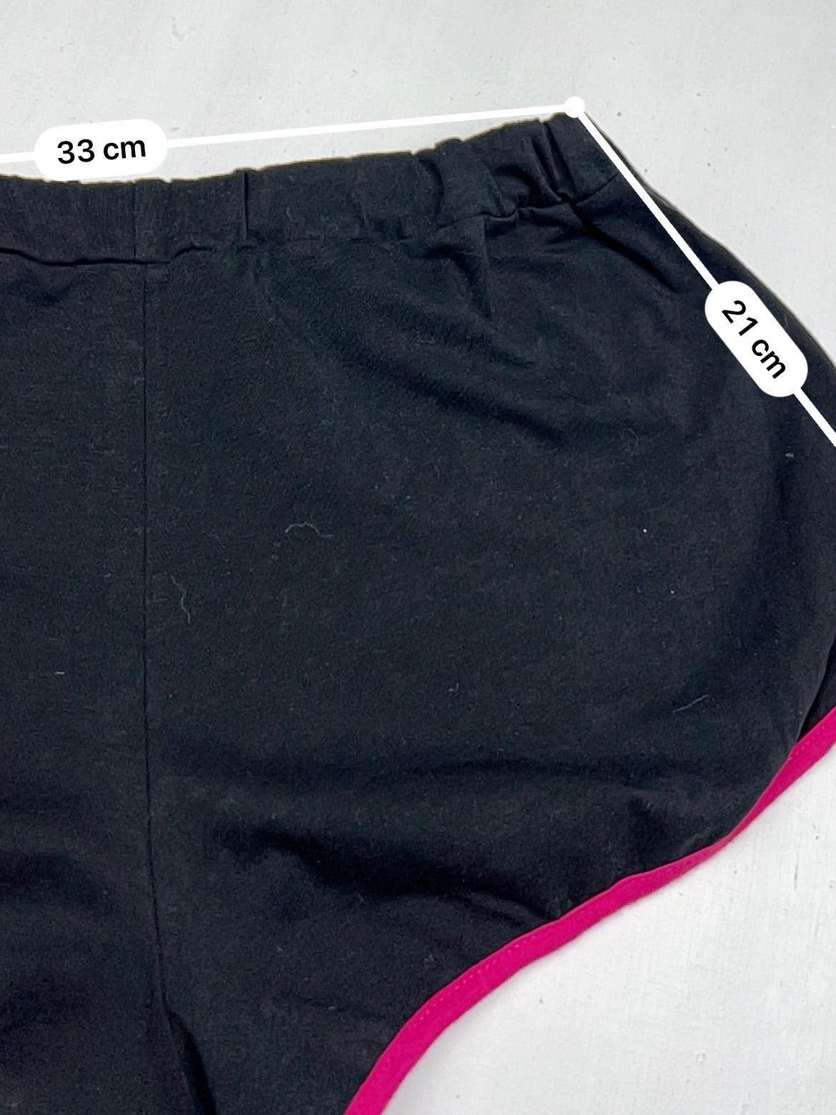 Black & pink low rise mini short (XS/S)