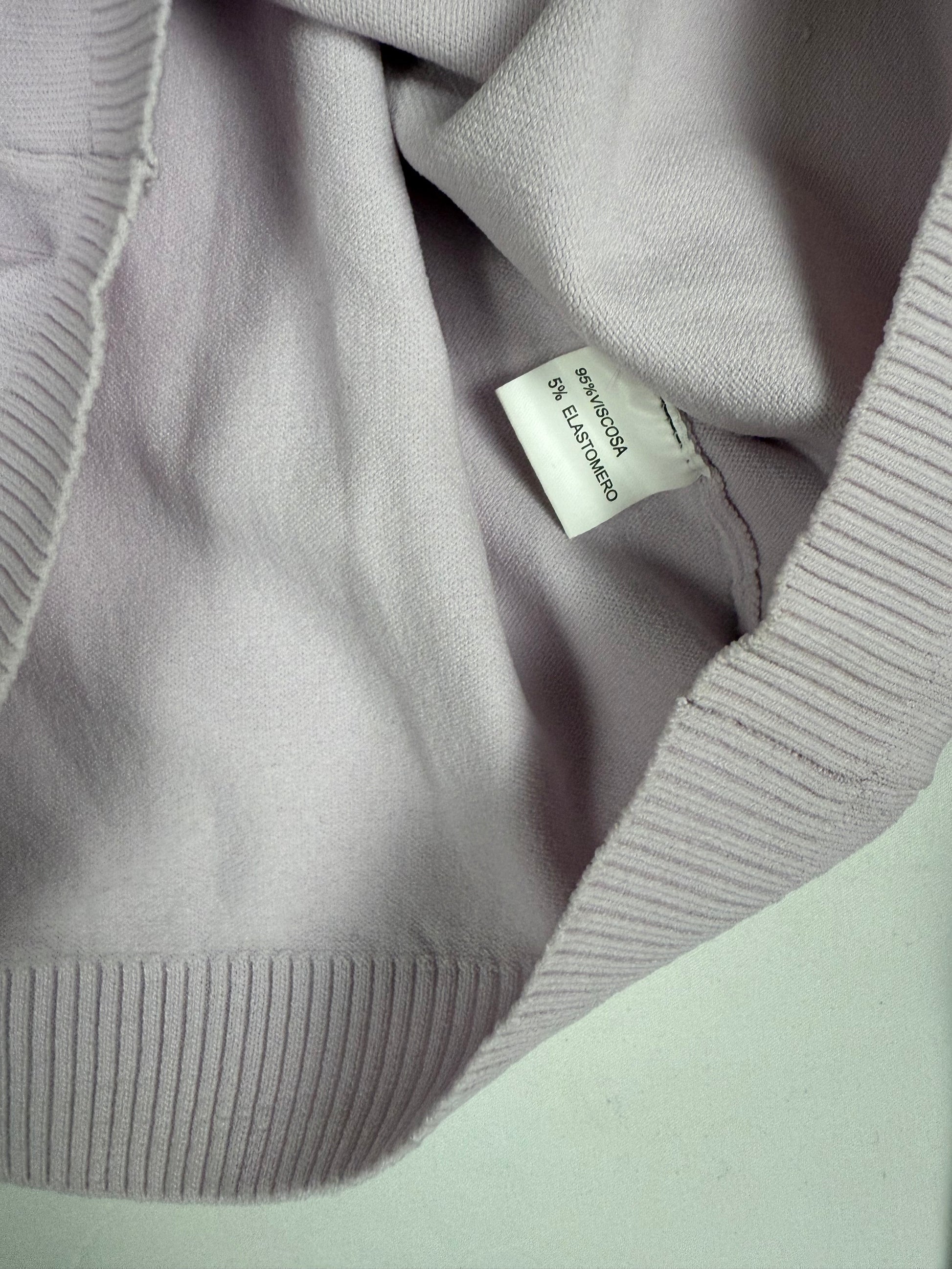 Pink polo neck tight fit zip up jumper (S/M)