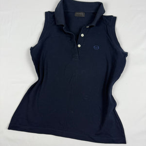 Navy cotton polo neck tank top (M/L)