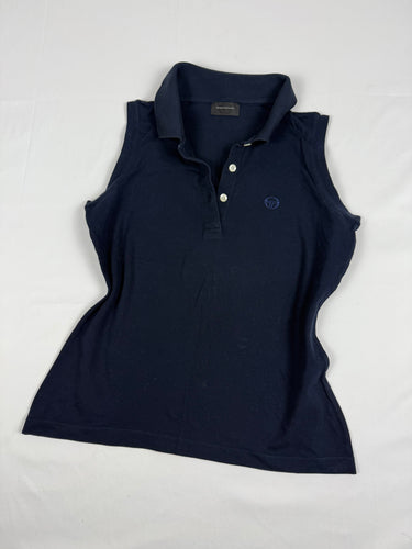 Navy cotton polo neck tank top (M/L)
