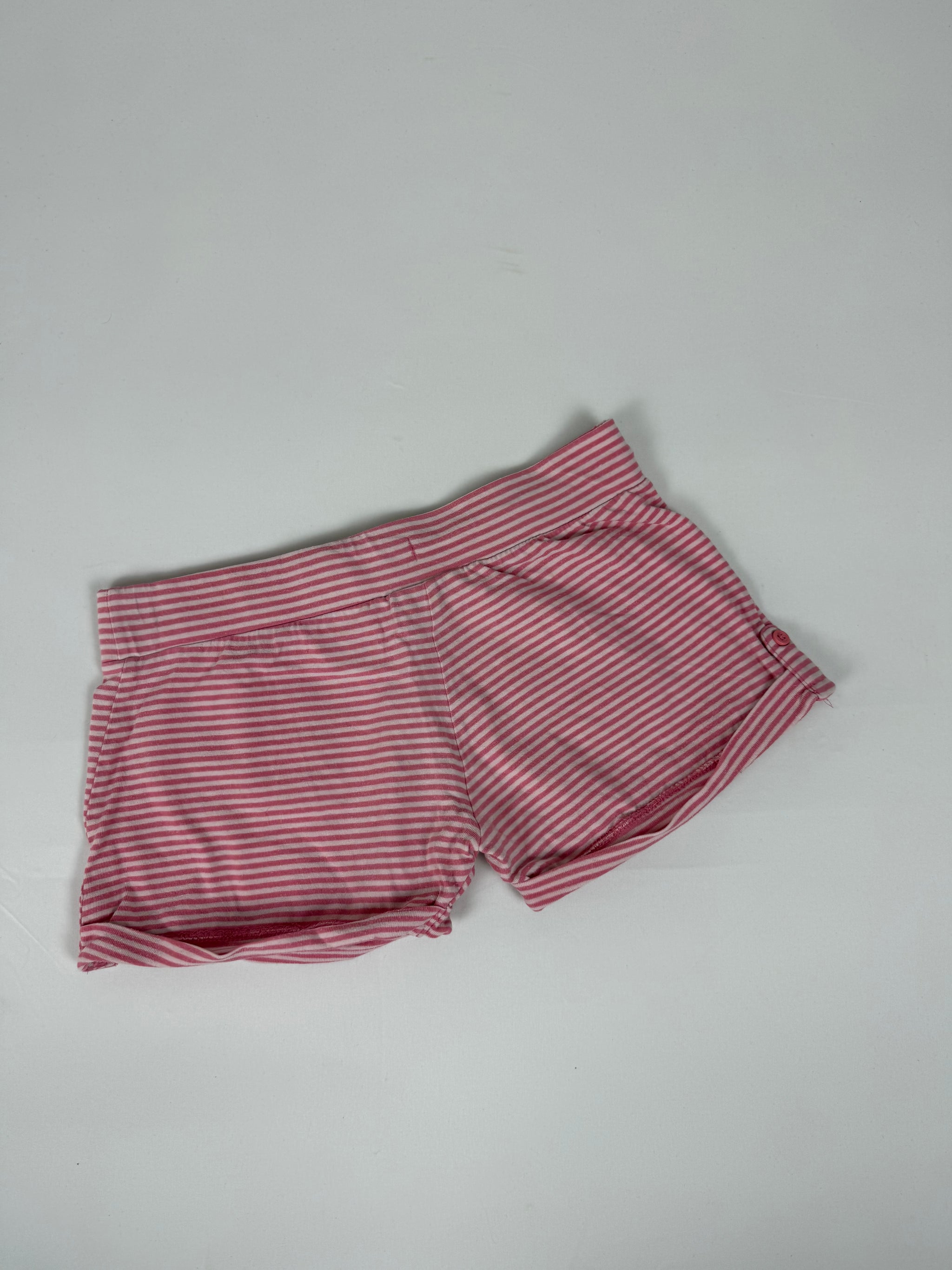 Pink striped cotton low rise mini short (XS)