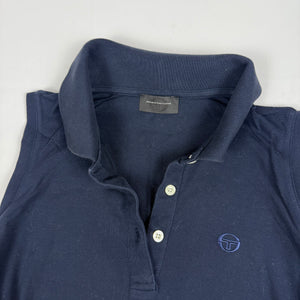 Navy cotton polo neck tank top (M/L)