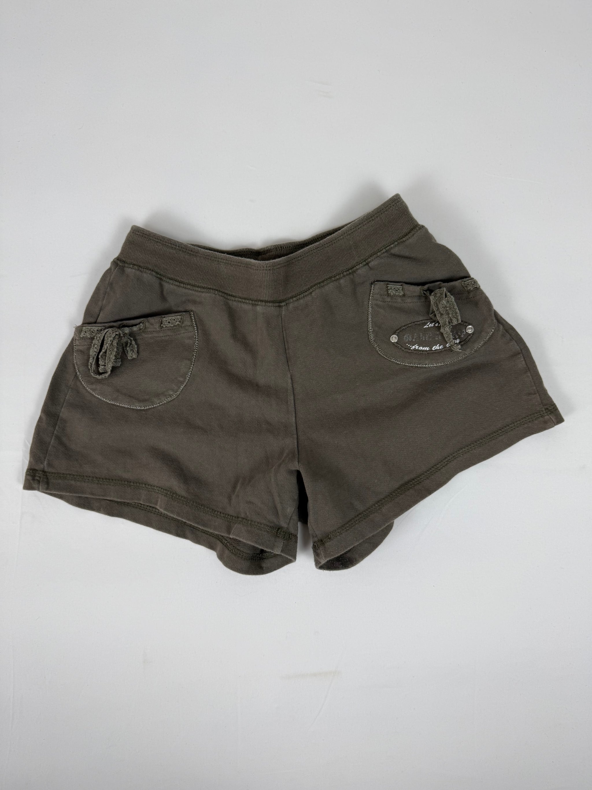 Khaki cotton low rise mini short (M)