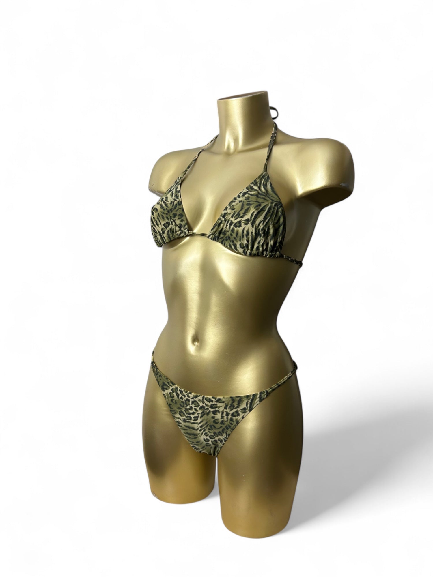 Khaki panther adjustable bikini set (S)