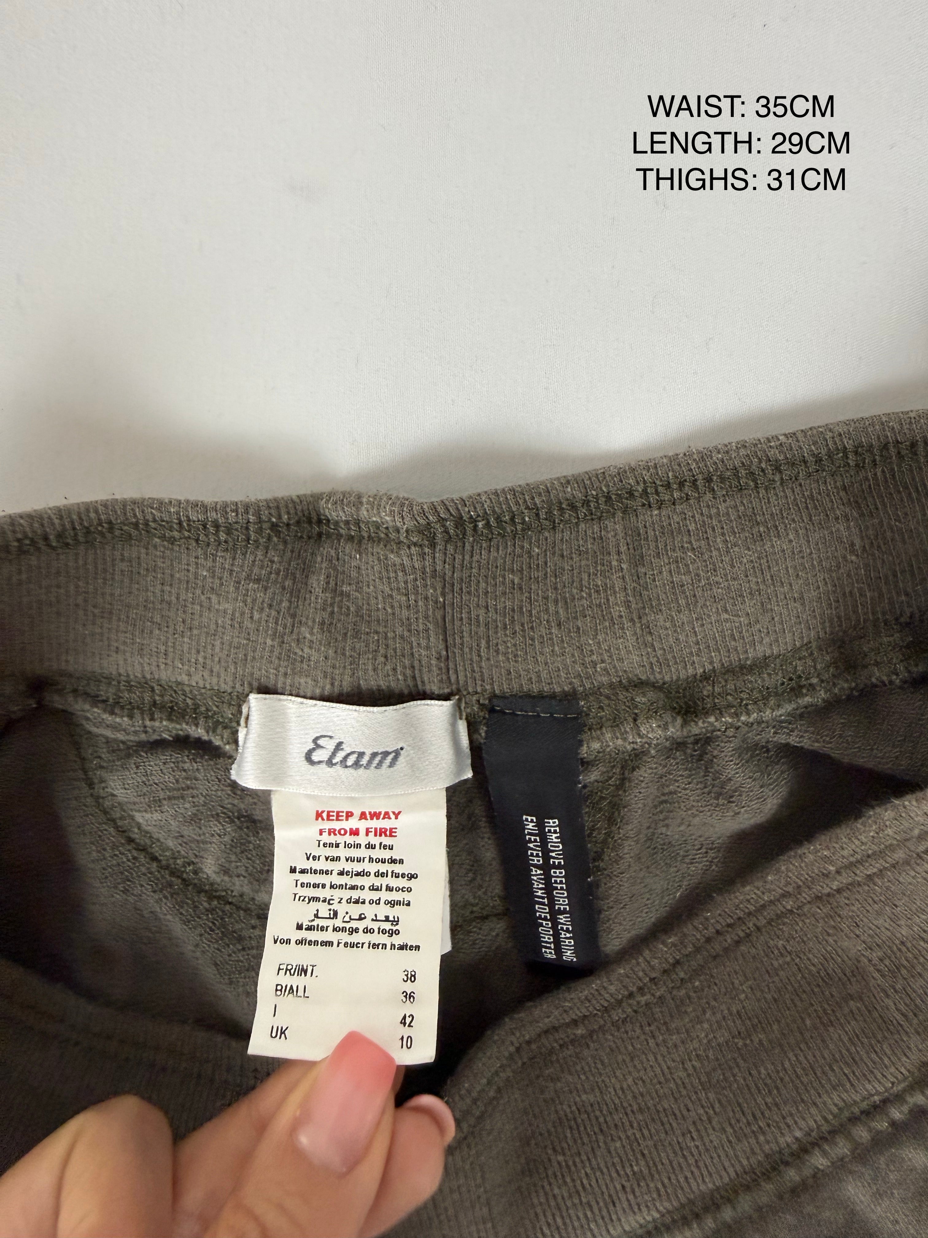 Khaki cotton low rise mini short (M)