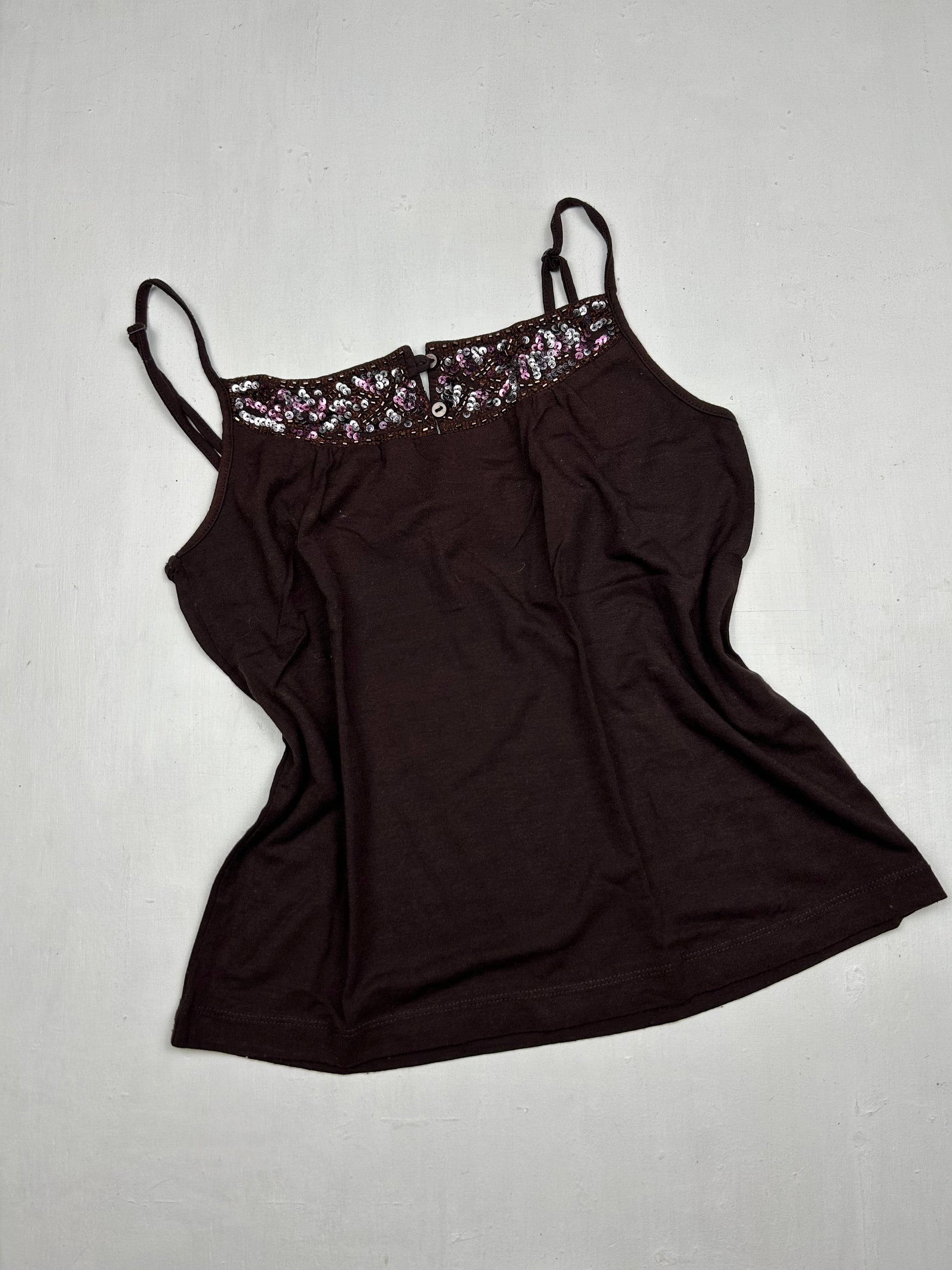 Brown sequins cami top (S/M)