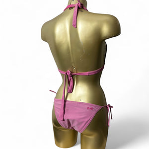 Pink adjustable low rise bikini set (S)