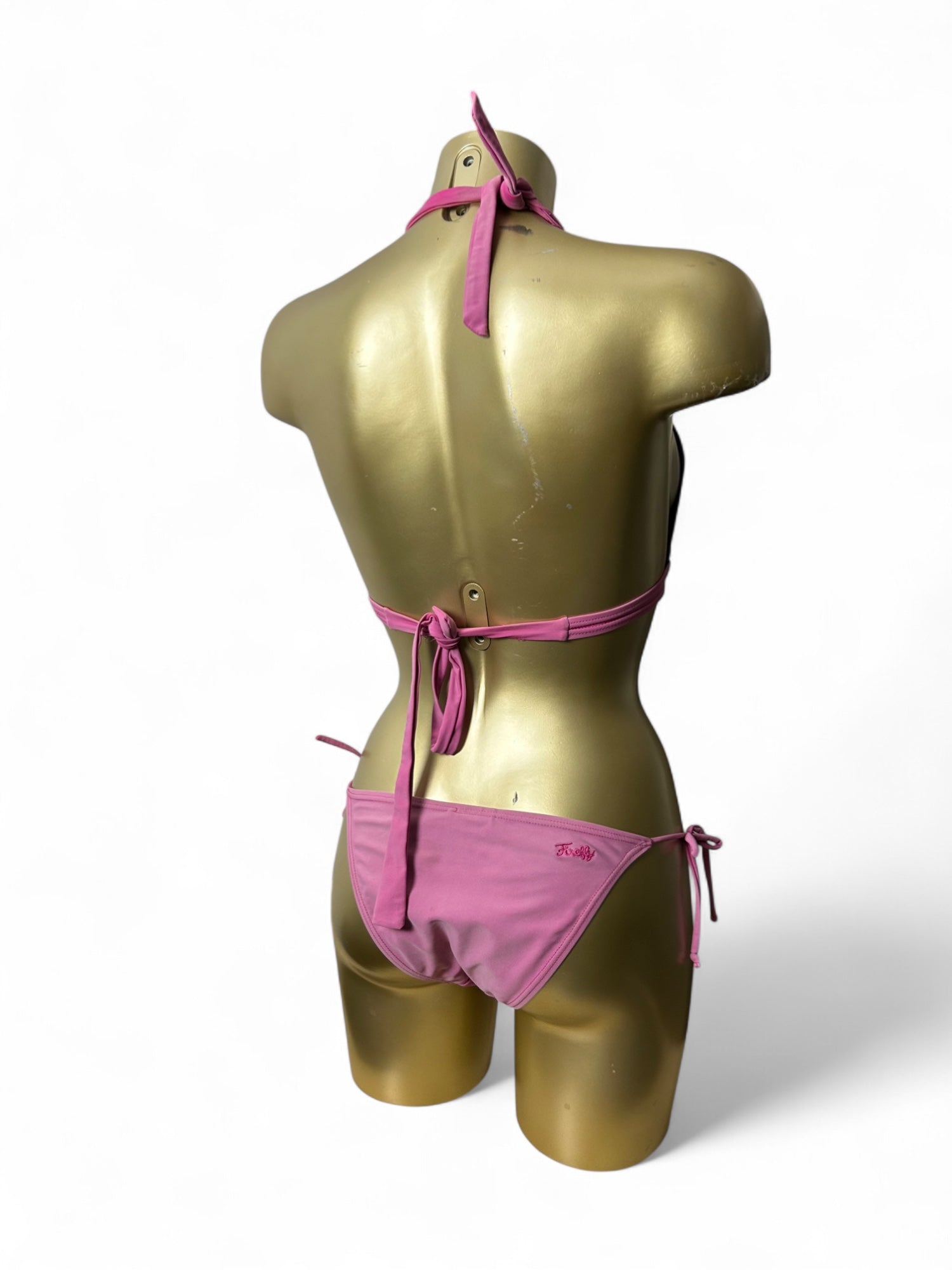 Pink adjustable low rise bikini set (S)