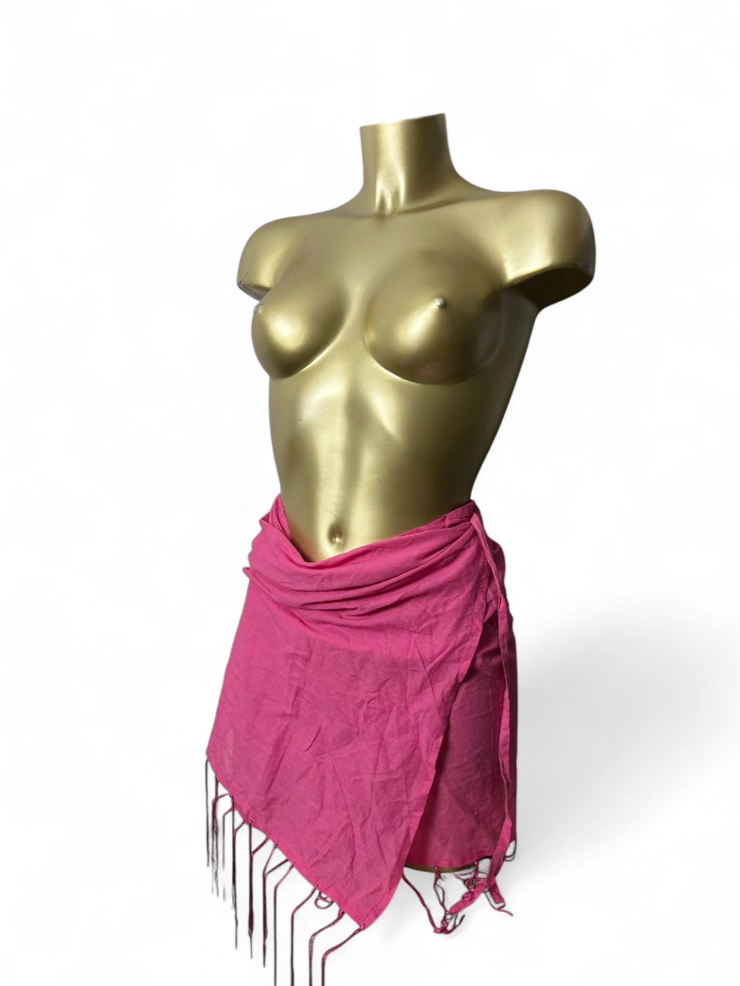 Pink 100% cotton pareo tie up mini skirt / top (132x45cm)