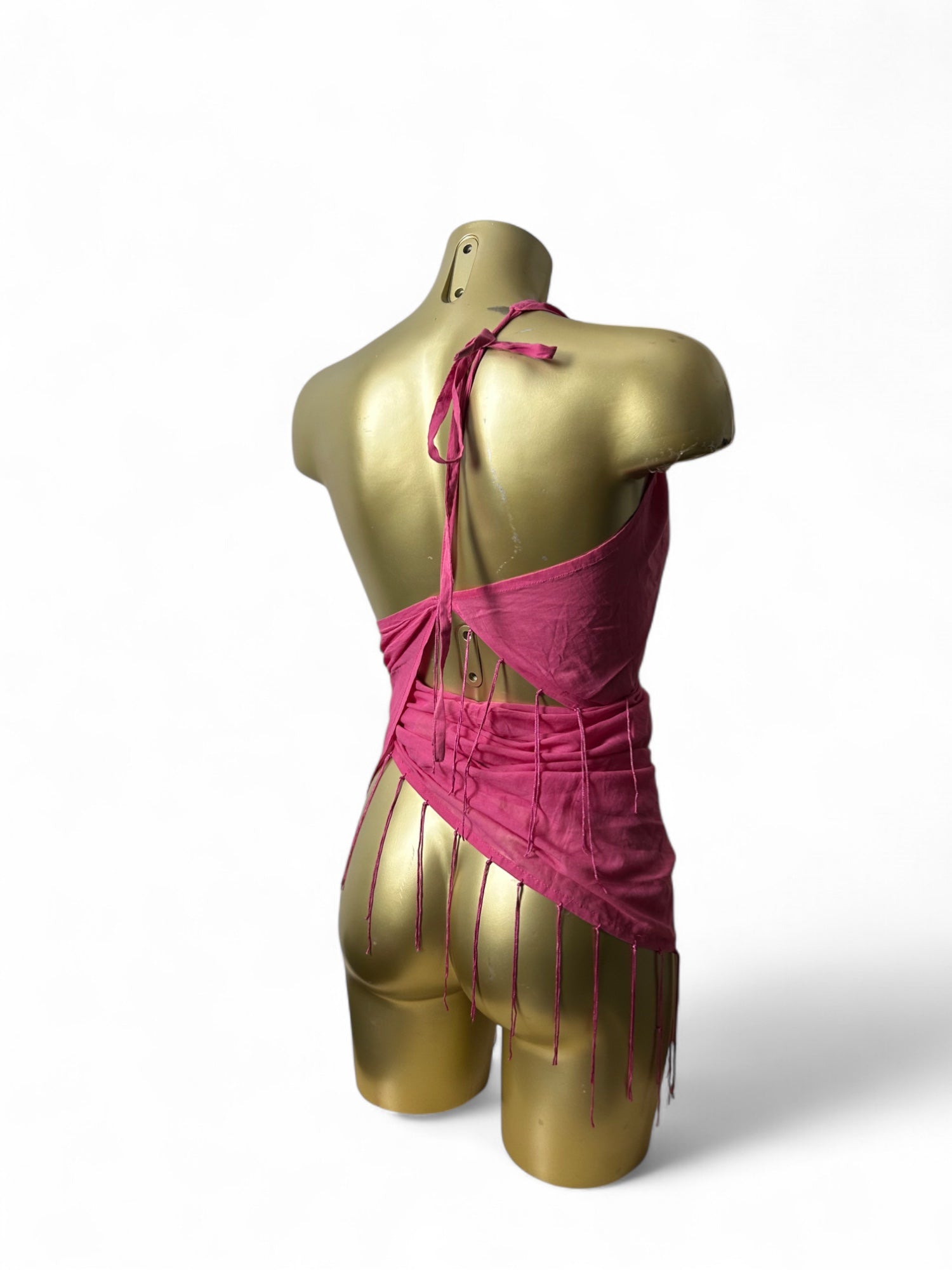 Pink 100% cotton pareo tie up mini skirt / top (132x45cm)