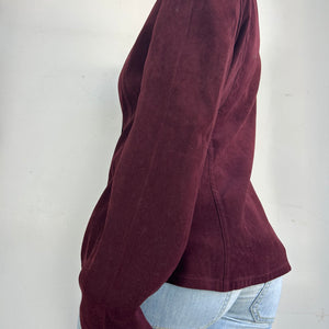 Purple velvet office blazer jacket (M)